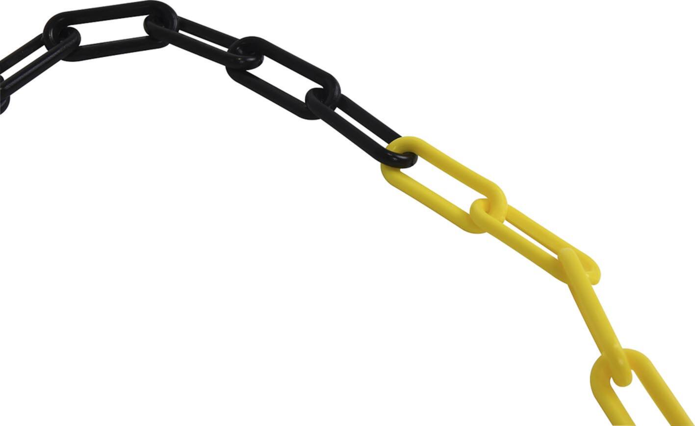 CHAINE SIGNALISATION PLASTIQUE JAUNE/NOIRE 25m